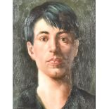 After Stanley Spencer (1891-1959) - Oil painting - Self portrait as a young man, board 9.75ins x 7.
