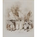 Myles Birket Foster (1825-1899) - A pair of pen, ink and wash drawings - "St Valentine's Day,