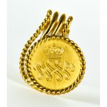 A Monogrammed Brooch and Two Cigarette Lighters, 20th Century, comprising - a yellow metal brooch by