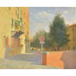 Gerald Norden (1912-2000) - Two oil paintings - Italian street scenes - "Siena" and another with