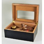 A Good Quality Cigar Humidor with Cigars, comprising - twenty-four Series D No. 5 Partagas of