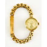A 9ct Gold Lady's Cocktail Watch, 20th Century, by Hirco, 22mm diameter, silvered dial with Arabic
