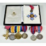 A Quantity of Medals, belonging to 15532 Corporal R. Campbell A & SH, comprising - OBE, George V