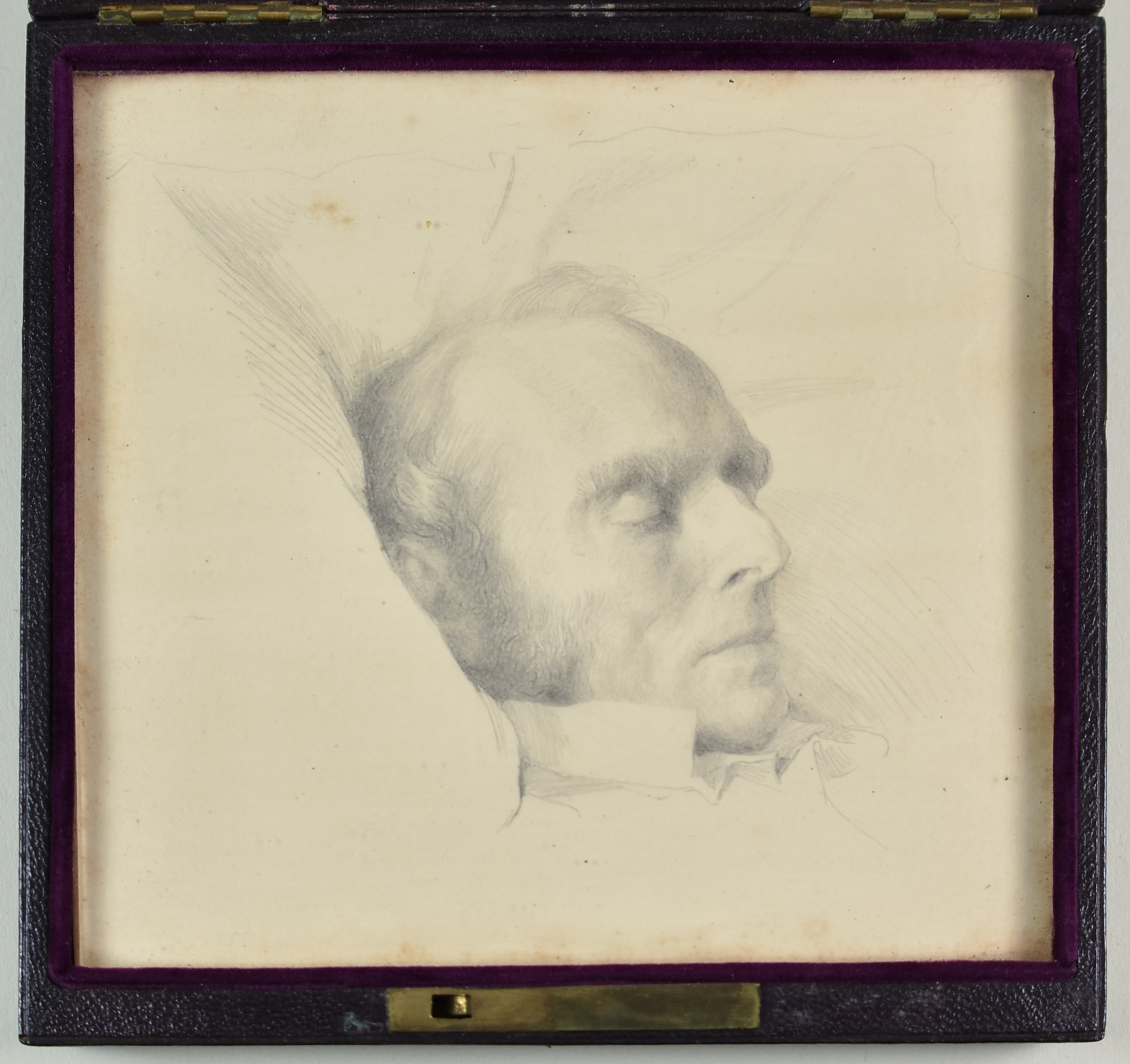George Frederick Watts (1817-1904) - Pencil drawing - Portrait study of Thomas Hughes (1822-96) in