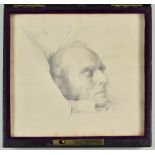 George Frederick Watts (1817-1904) - Pencil drawing - Portrait study of Thomas Hughes (1822-96) in