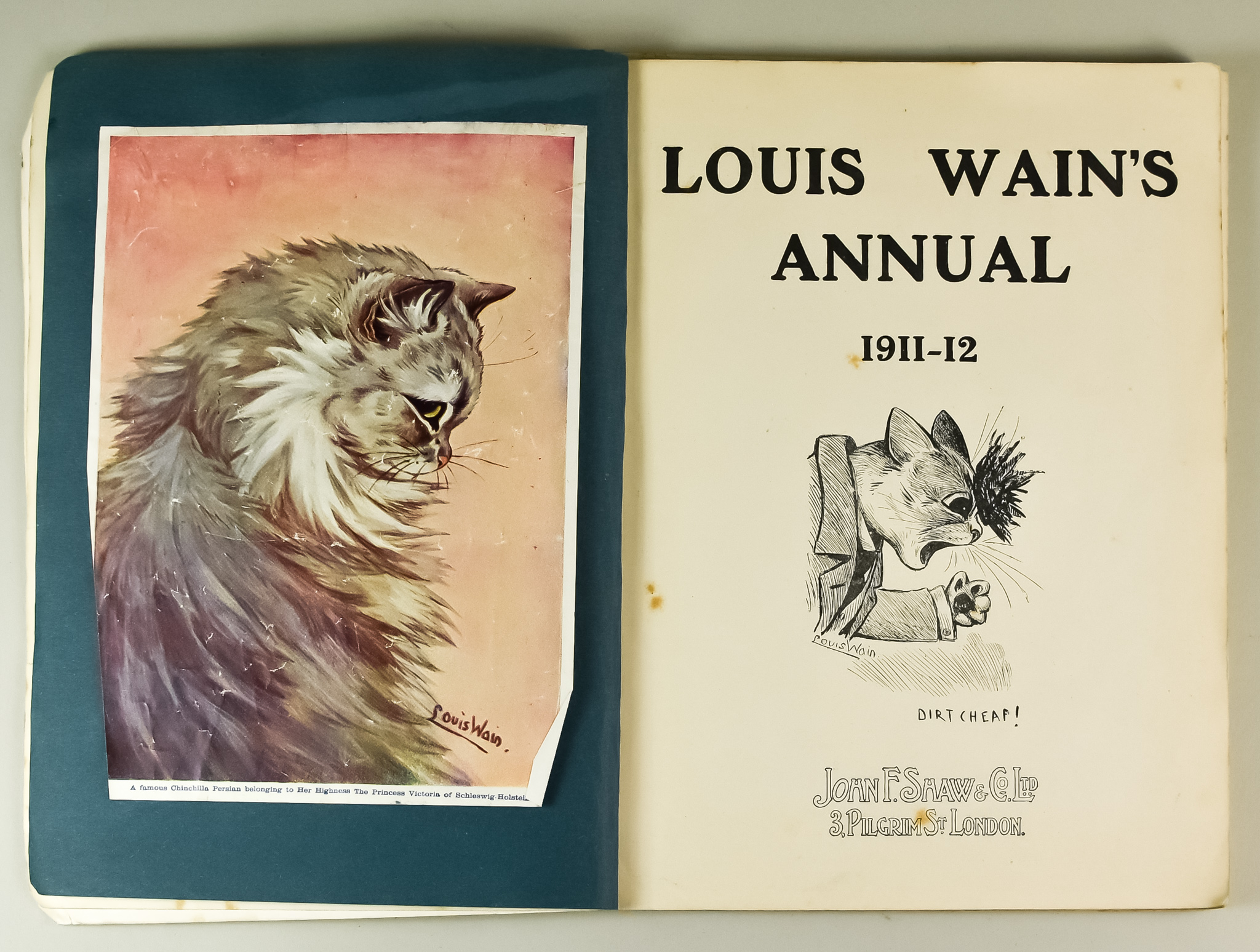 Louis Wain's Annual 1911-12, published by John F Shaw & Co. Ltd, 3 Pilgrim Street, London, one