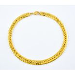 An 18ct Gold Flat Link Necklace, Modern, 390mm, gross weight 52g