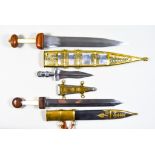 Seven Reproduction Roman Edged Weapons, Modern, including - six Gladius and one dagger, sizes