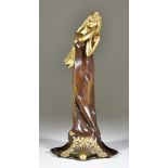 Raphael Charles Peyre (1872-1949) - Partial gilt bronze standing figure in contemplative pose, her