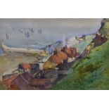 Frank Rousse (1894-1917) - Watercolour - Coastal landscape "Whitby", 12ins x 18ins, framed and