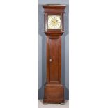 A 19th Century Oak Longcase Clock, by Jacob Mickelfield of Goldhanger, the 11ins square brass dial