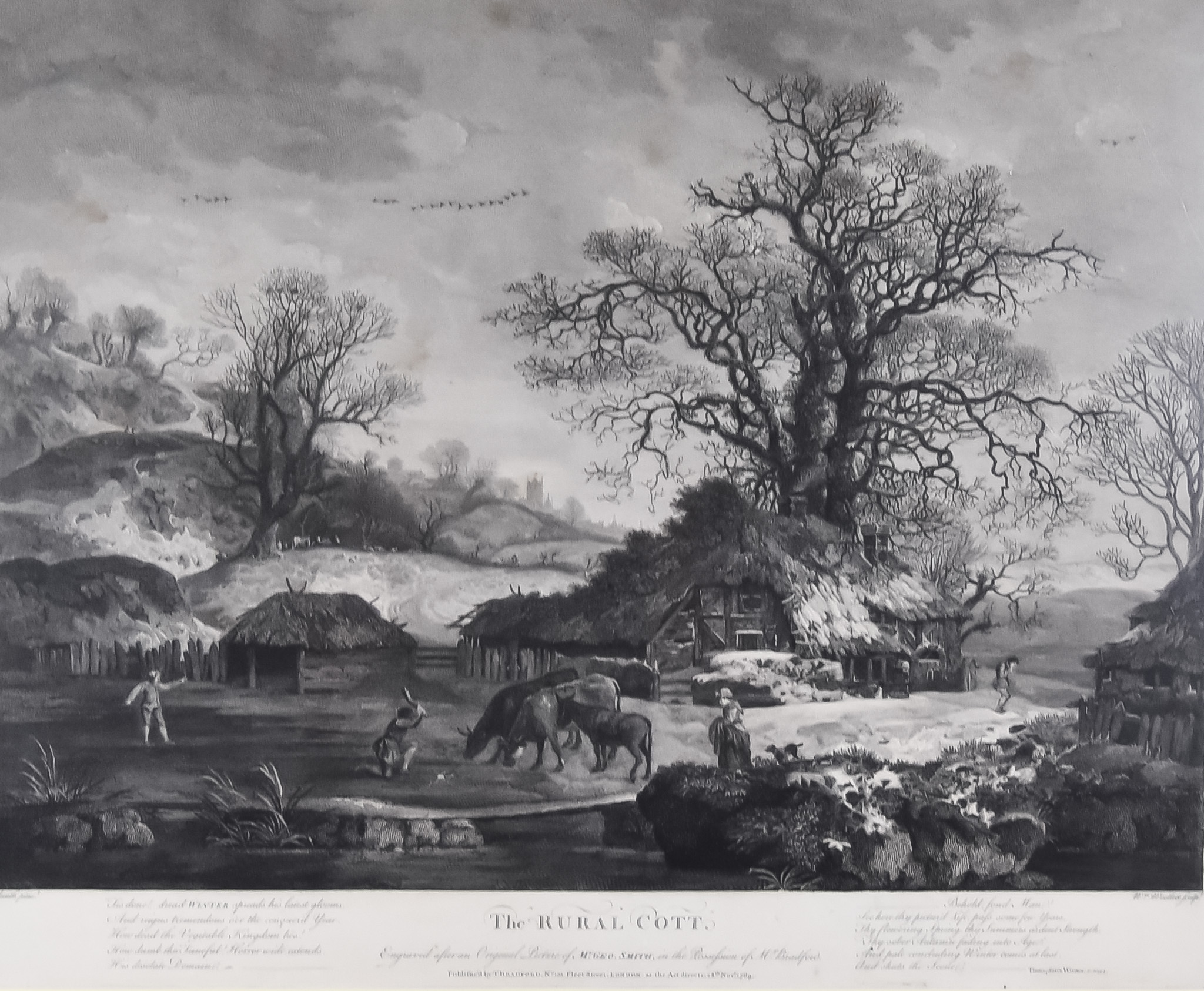 William Woollet (1735-1785) After George Smith - Engraving - "The Rural Cott", 15.25ins x 20.5ins,