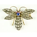 A Brooch in the Form of a Bee, Late 19th/Early 20th Century, set with old cut diamonds,