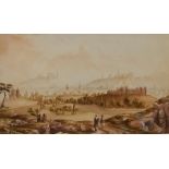 19th Century English School - Watercolour - View of Edinburgh, bears signature "David Roberts",