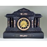 A 19th Century French Black Marble Cased Mantle Clock, by S Marti & Cie, and retailed by G Cook,