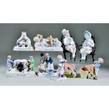 A Collection of German Porcelain Fairings, Match Strikers and Figures, Late 19th and 20th Century,