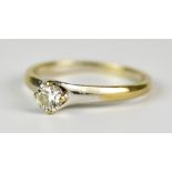 An 18ct White Gold Solitaire Diamond Ring, Modern, set with a solitaire diamond, approximately .