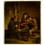 Manner of Adriaen Van Ostade (1610-1685) - Oil painting - Peasants smoking and drinking in a tavern,
