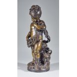 August Moreau (1834-1917) and Henri Lombard (1855-1929) - Patinated bronze figure - Standing putto