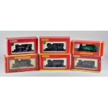 Six "OO" Gauge Locomotives by Hornby, comprising - GWR101, British Railways 4, Timber importers