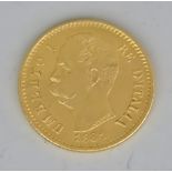 A Twenty Lira Gold Coin, 1881, fair to fine