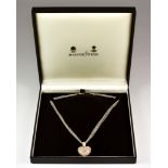 An 18ct White Gold and Diamond Heart Necklace, retailed by Mappin & Webb, necklace of multiple