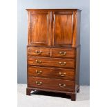 A 19th Century Mahogany Millinery Cabinet, the upper part with moulded cornice fitted one shelf