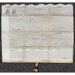 An Elizabeth I Indenture, between John Robynson and William Tebbett, dated 1581, on vellum, with