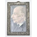 An Edward VII Silver Rectangular Photograph Frame, by Henry Matthews, Birmingham 1902, embossed with