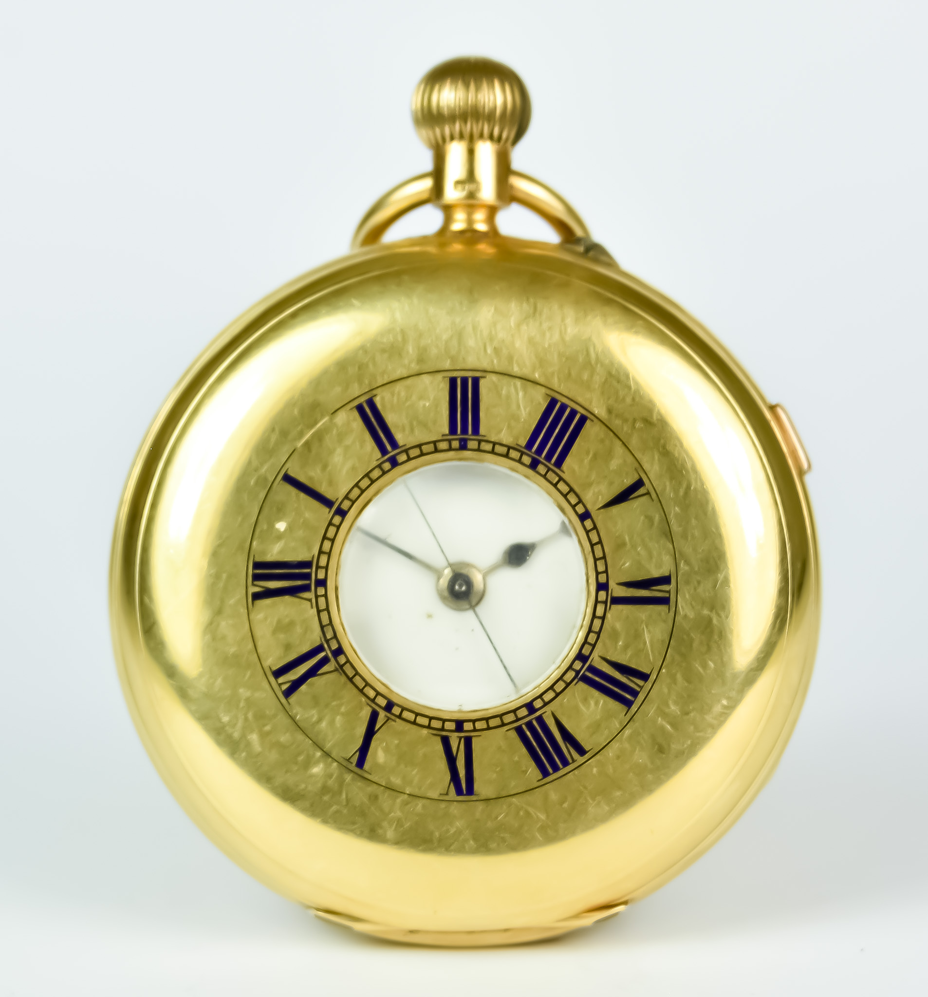 An 18ct Gold Half Hunter Cased Keyless Pocket Watch, by William Simpson, 33 Donegal Street, Belfast,