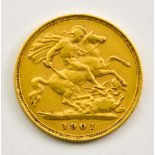 A Victoria Half Sovereign, 1901, fair