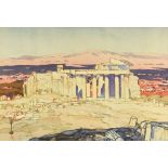 Hiroshi Yoshida (1876-1950) - Woodcut - "Acropolis", 10.25ins x 14.5ins, framed and glazed Note: The