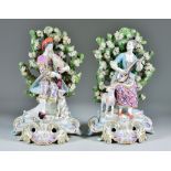 A Pair of Samson Porcelain Figures of Musician in the Chelsea/Derby Manner, 19th Century, in the