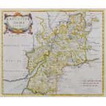 Robert Morden (1650-1703) - Coloured engraving - Map of Gloucestershire, 14.5ins x 17ins, and R