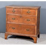 A 19th Century Panelled Walnut and Oak Chest, with oak panel to top and moulded edge, fitted two