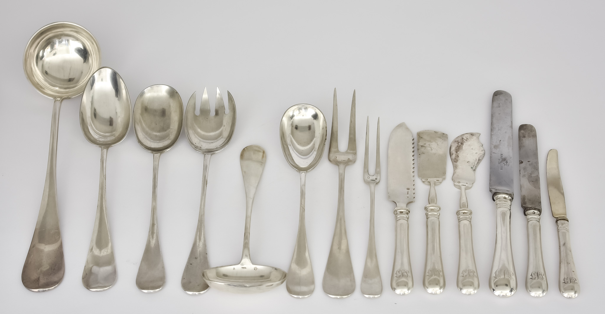 An Austrian Silver Table Service for Twelve Place Settings, by Vincent Mayer Sohne, Vienna, 800 - Image 2 of 2