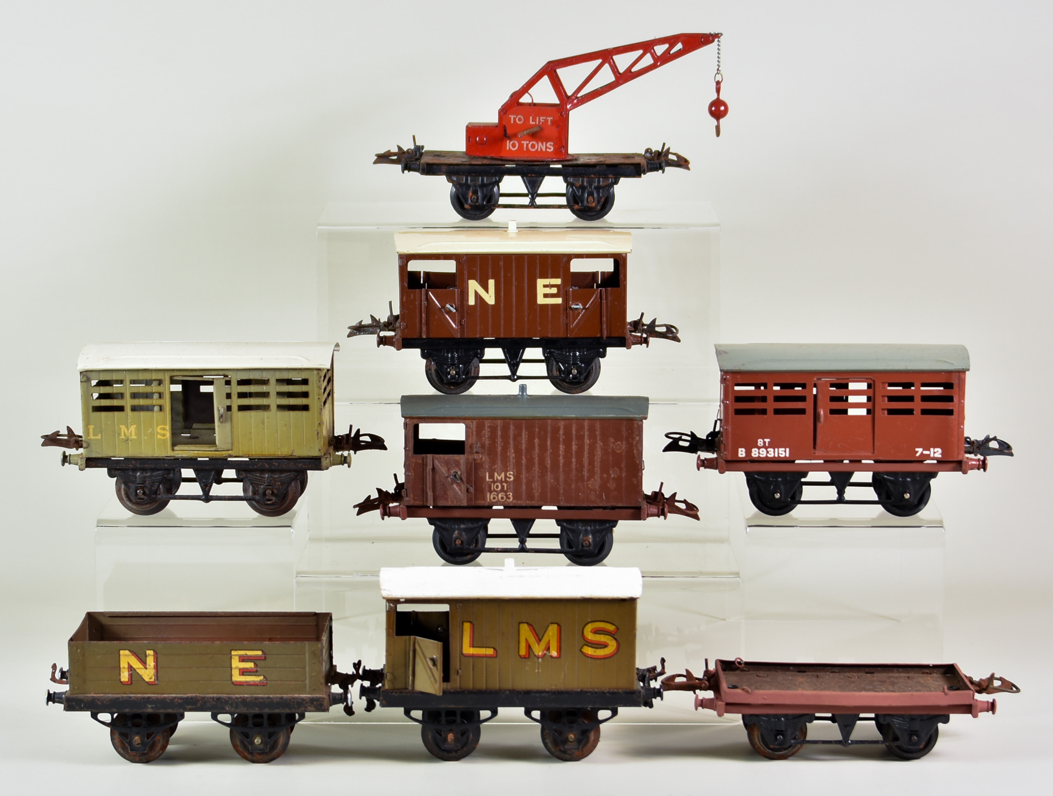 A Quantity of "O" Gauge Tin Plate Wagons, by Hornby, comprising - twelve open goods wagons (
