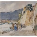 ***Patrick Hall (1906-1992) - Pencil and watercolour - "Spring Morning Ville France" - Figures