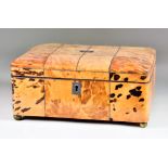 A Tortoiseshell Rectangular Workbox, Early 19th Century, the figured tortoiseshell with pewter