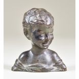 20th Century School - Brown Patinated Bust of a Young Child, 4.25ins high