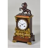 A Late 19th Century French Gilt and Patinated Mantle Clock, by W B Bromoli of Paris, No.755, the 3.