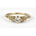 A Solitaire Diamond Ring, 20th Century, 18ct white gold, set with a centre brilliant cut round