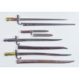 Three Late 19th Century/Early 20th Century Continental Bayonets, comprising - three "sword type" and