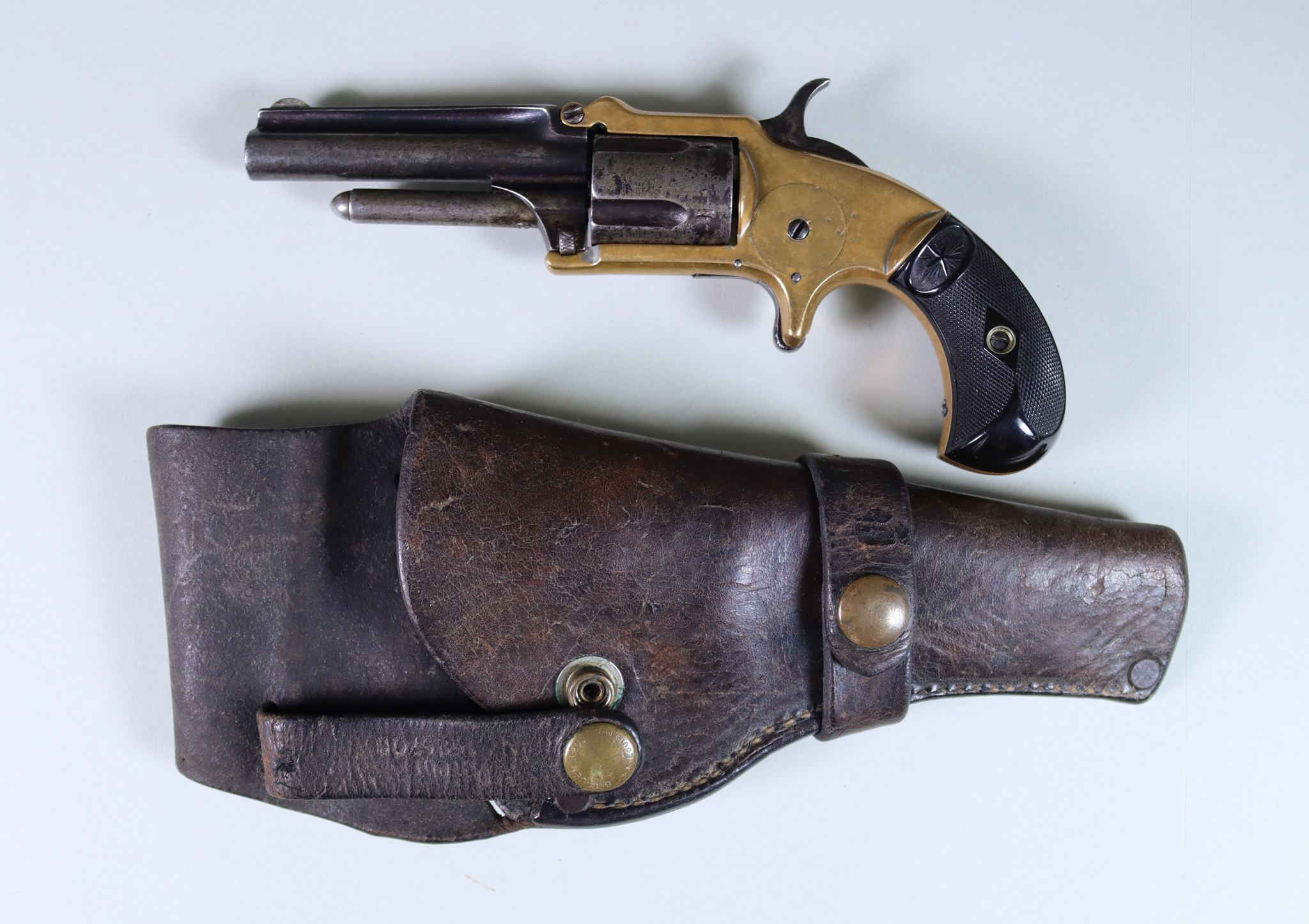 A J. M. Marlin .32 Calibre Revolver, pattern 1875, serial No.4728, 3ins round barrel with raised top
