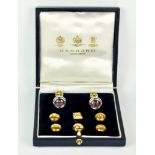 An 18ct Gold Gentleman's Cuff Link Set, by Garrard of London, comprising of a pair of 18ct white and