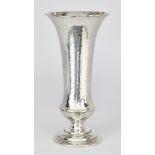 A George V Silver Trumpet-Shaped Vase by James Deakin & Sons, Sheffield 1926, with planished body on