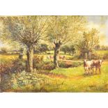 William Henry Waring (1886-1928) - Oil painting - Country landscape with cattle grazing, signed,