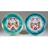 A Pair of Moorcroft Special Edition Plates - "Spitalfields Temple Mills 1991", designed by Sally