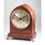 An Early 20th Century German Stained Wood Cased Mantle Clock, retailed by T Smith of Ramsgate, the