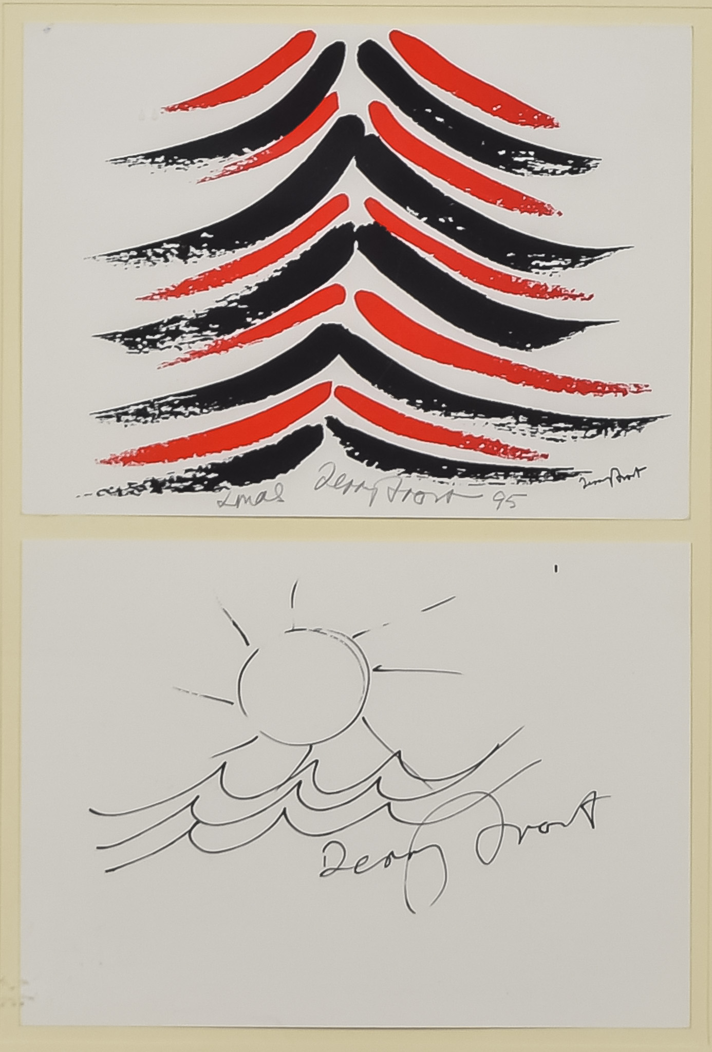 ***Terry Frost (1915-2003) - Red and black print - Christmas tree design, signed in pencil and dated